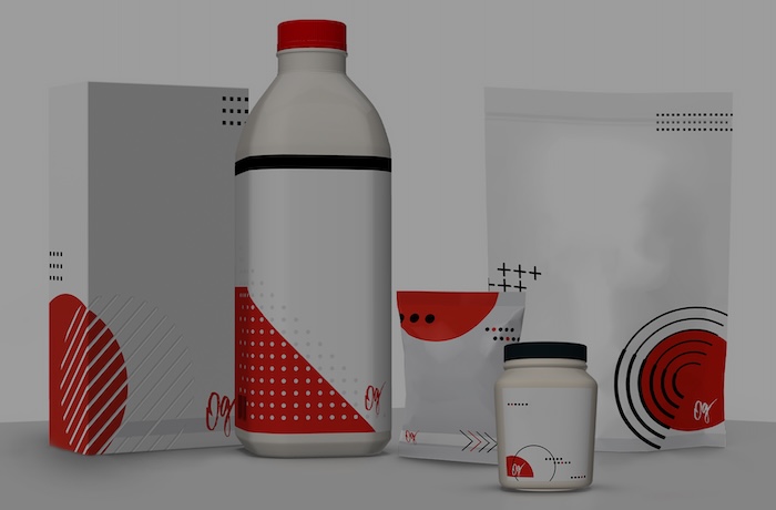 Background image of products with labels